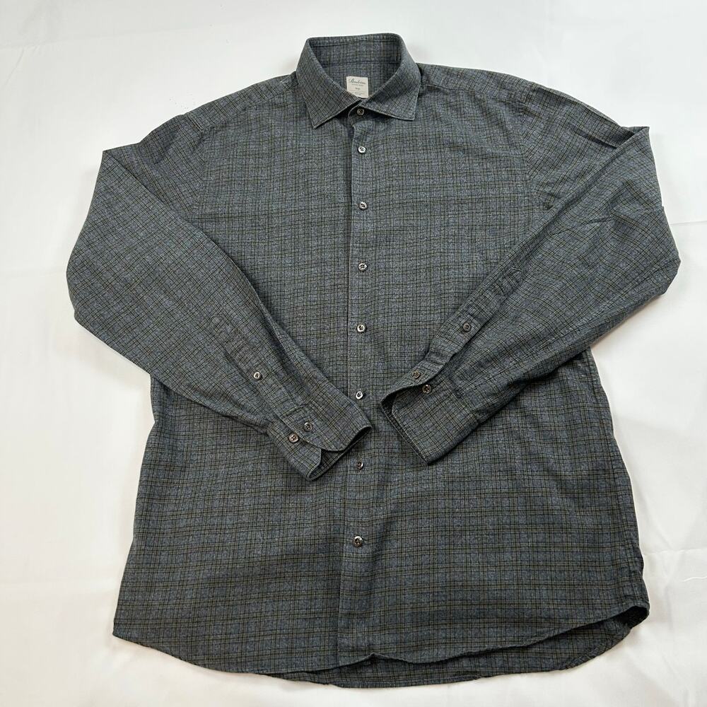Stenströms Men’s Gray Plaid Button Down Shirt Large Excellent